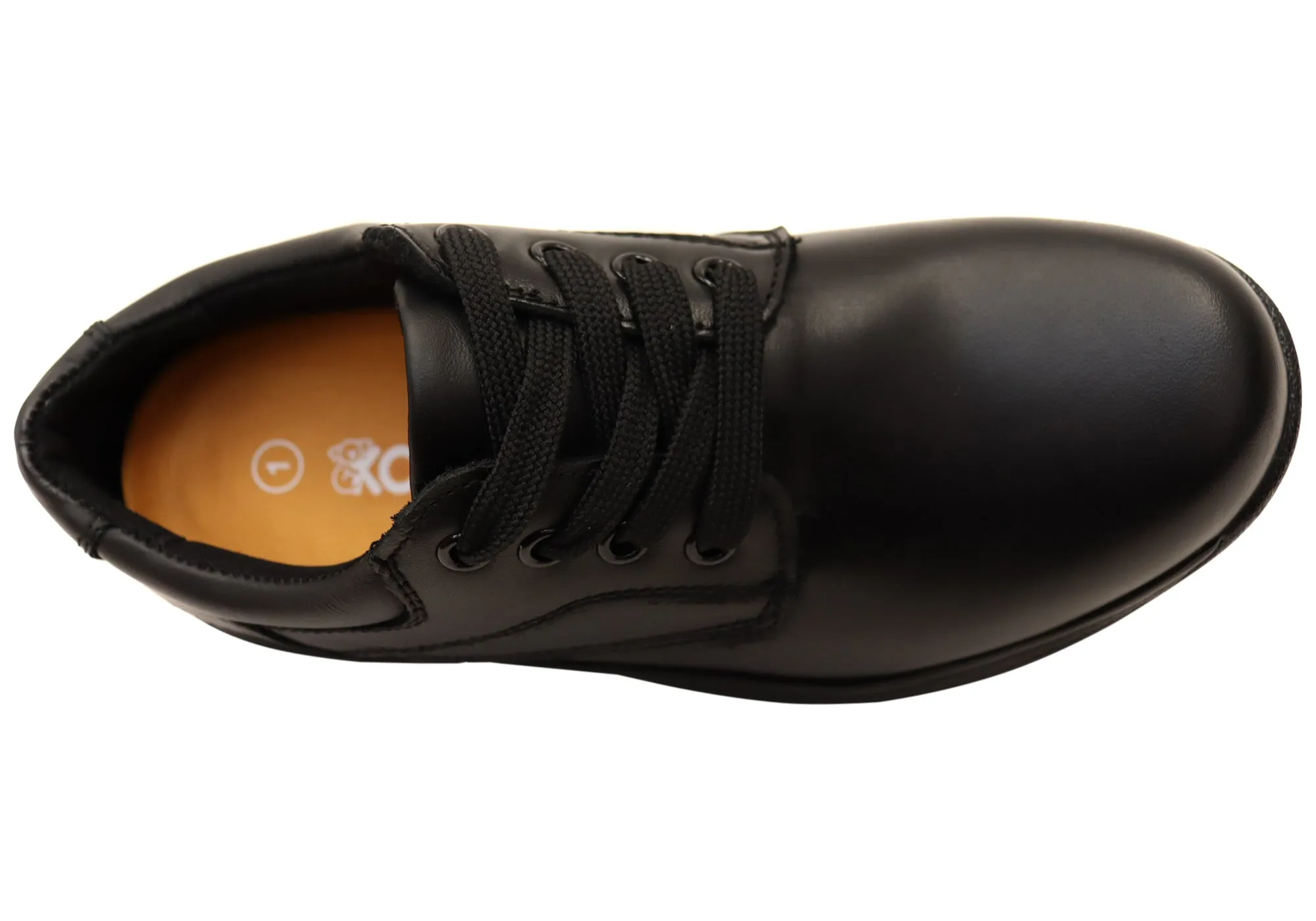 Koala By Grosby Kameron Kids Leather Comfortable Lace Up School Shoes