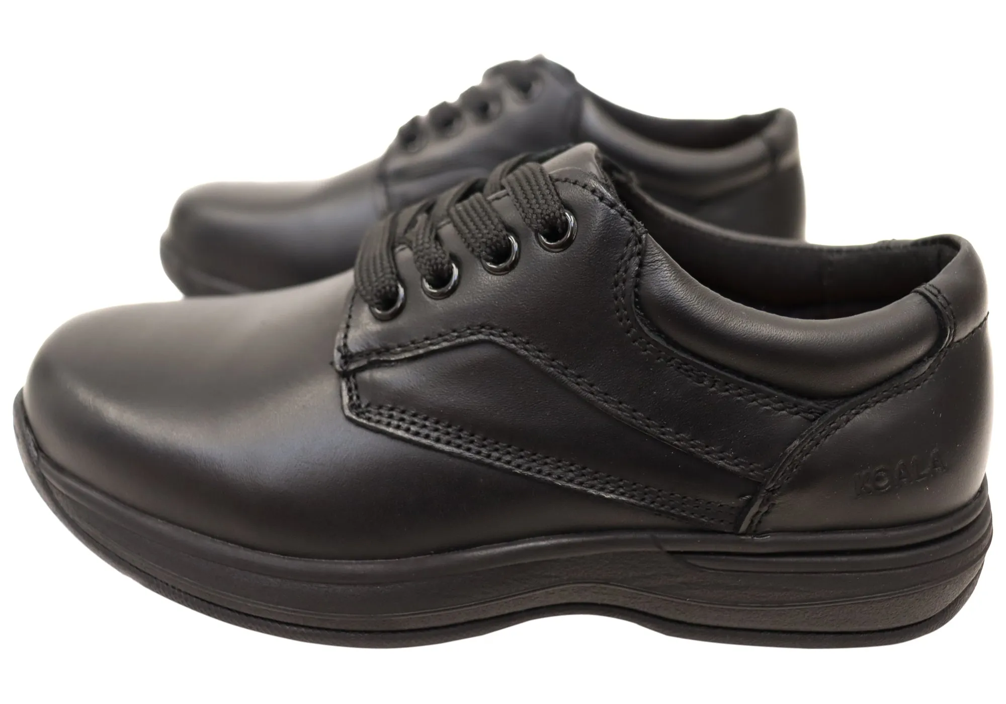 Koala By Grosby Kameron Kids Leather Comfortable Lace Up School Shoes