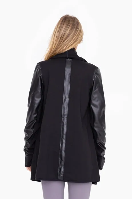 Leather Cascade Cardigan