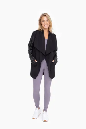 Leather Cascade Cardigan