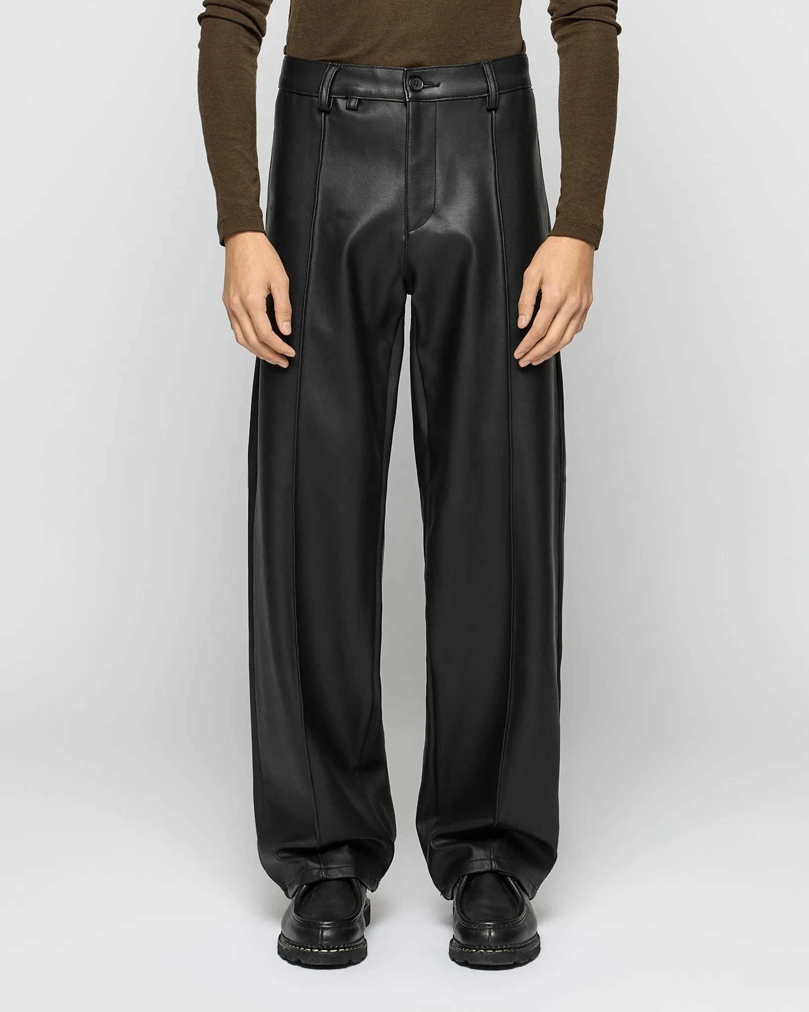 Leather Regular Tailored Pants