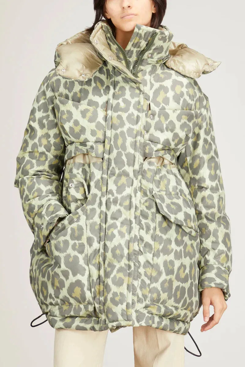 Leopard Print Padded Blouson