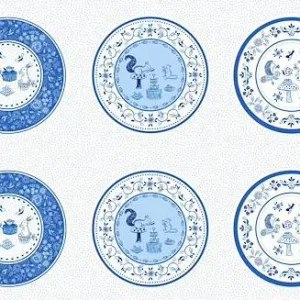 Lewis & Irene Teatime Little Plates Panel Cotton Prints