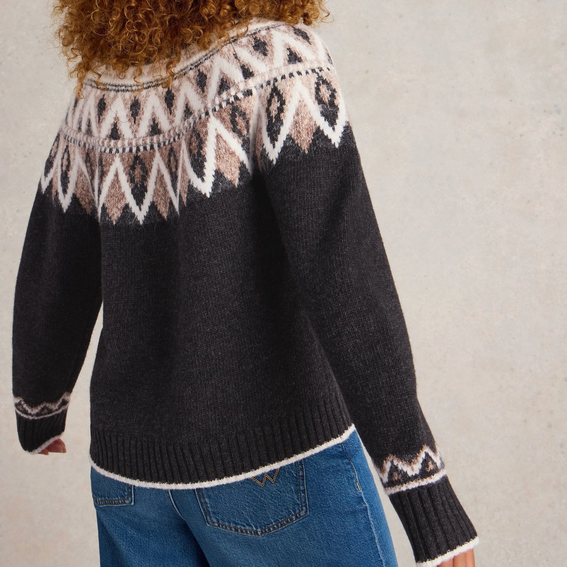 Mono Fairisle Jumper - Black Multi