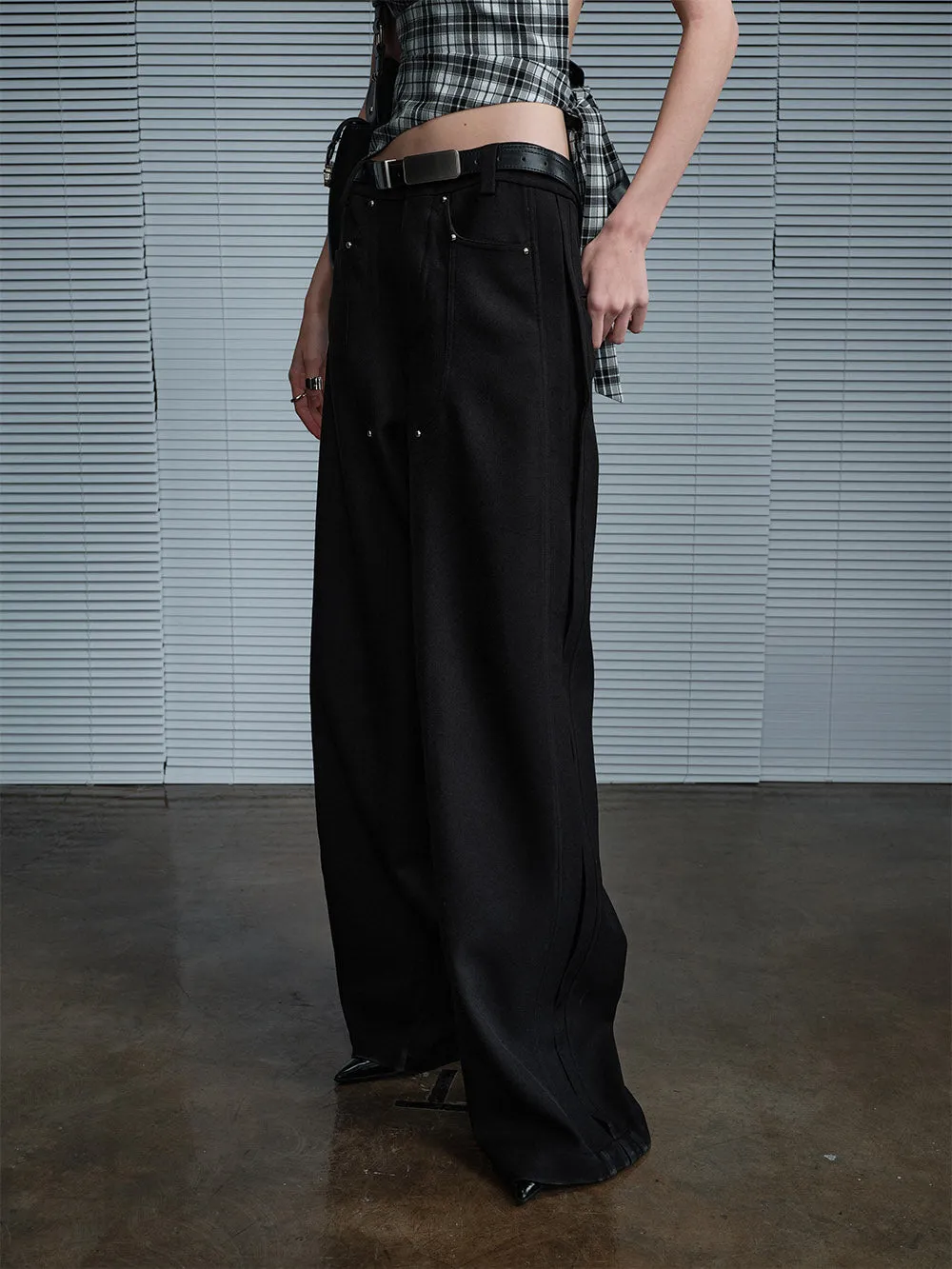 MUKTANK X MODULER Loose-Fit Wide-Leg Structured Trousers