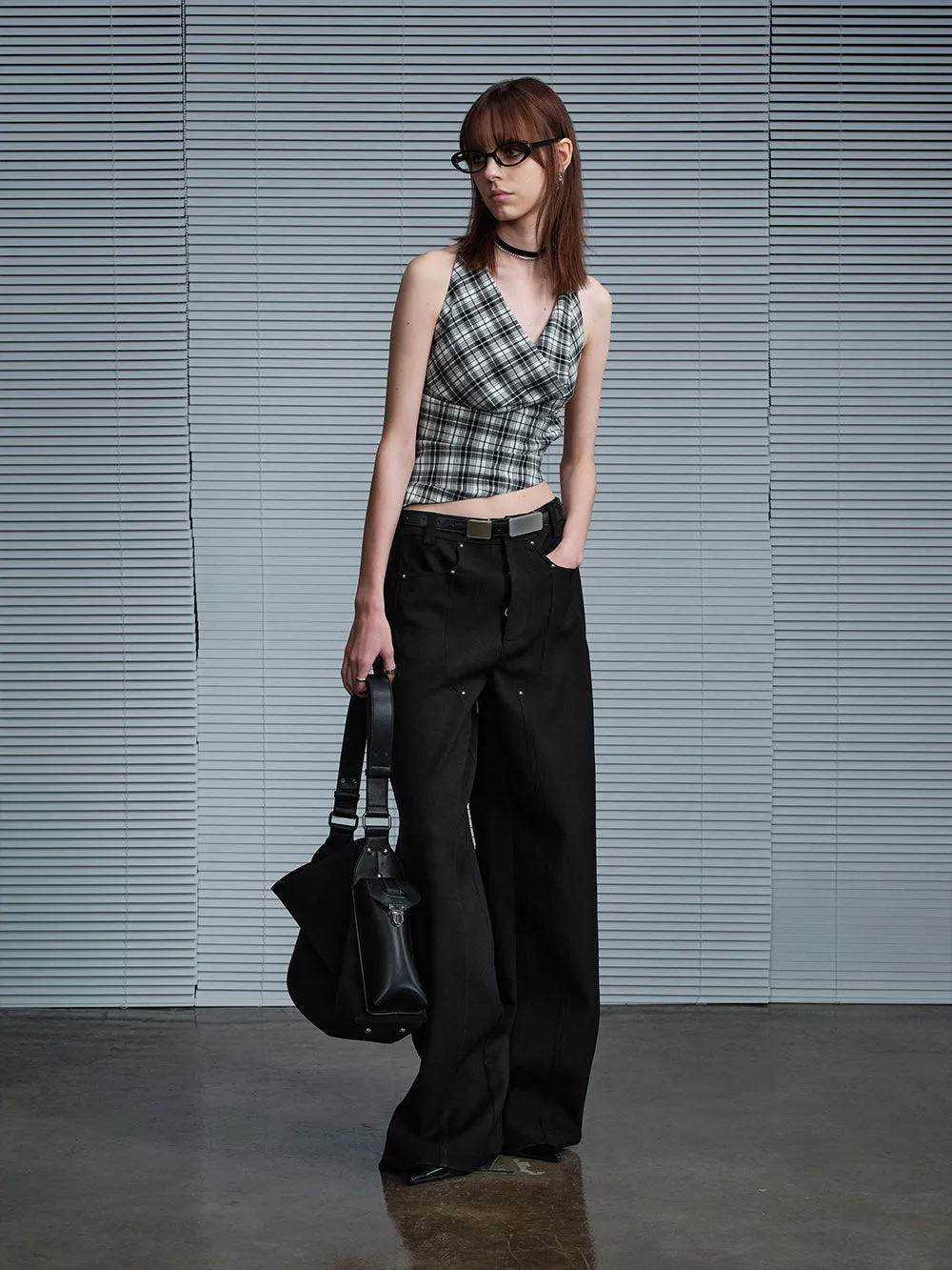 MUKTANK X MODULER Loose-Fit Wide-Leg Structured Trousers