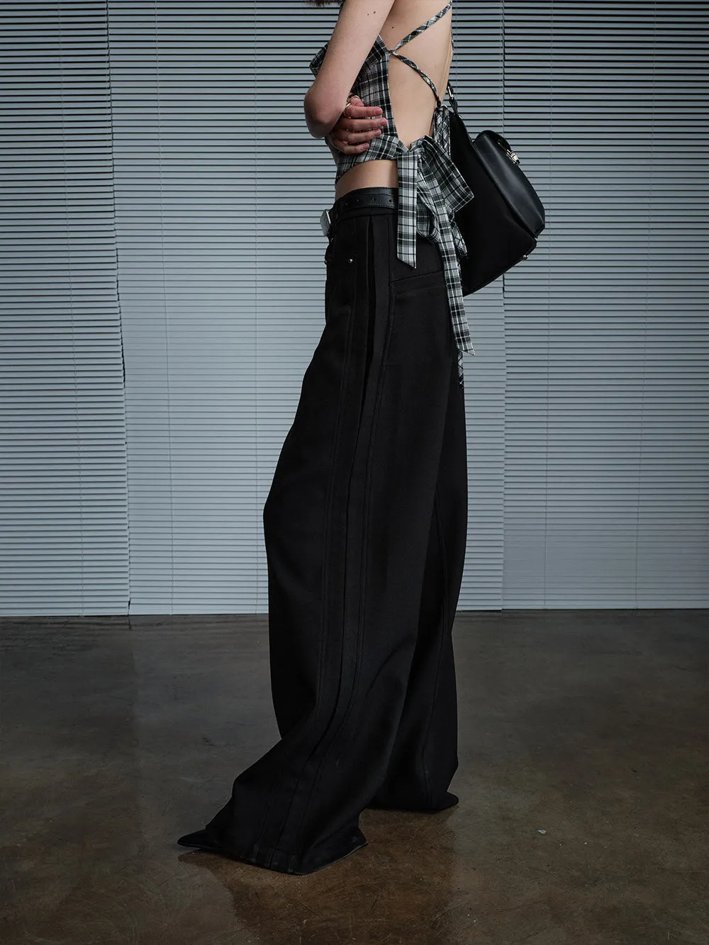 MUKTANK X MODULER Loose-Fit Wide-Leg Structured Trousers