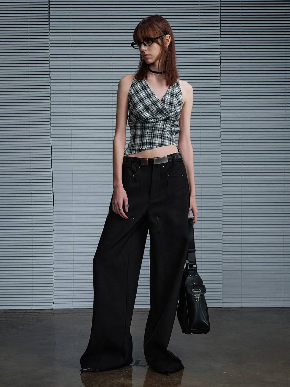 MUKTANK X MODULER Loose-Fit Wide-Leg Structured Trousers