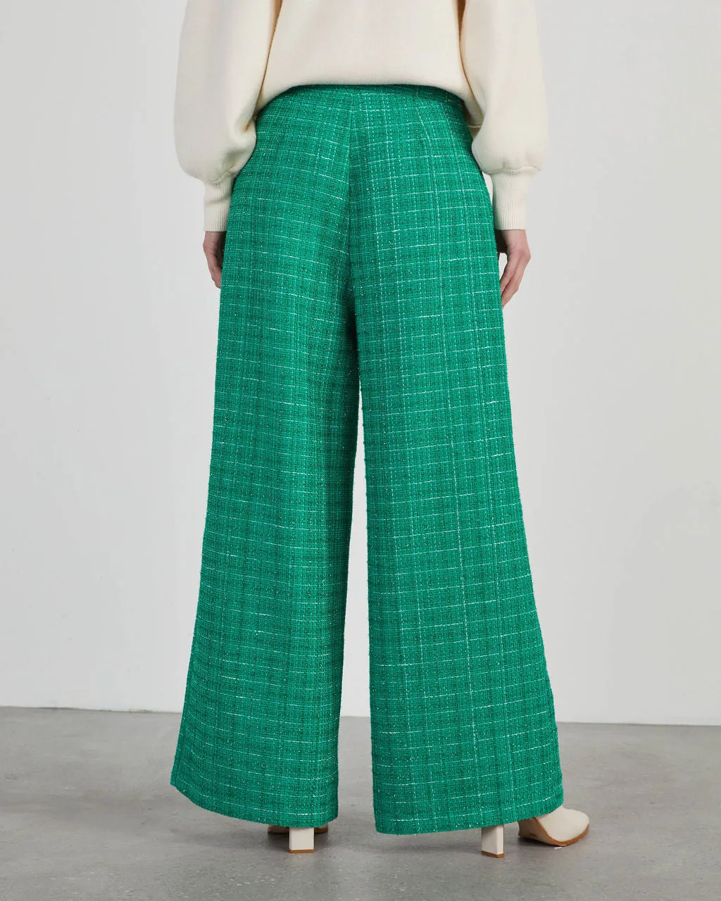 Mumford Tweed Wide Leg Trouser Pants