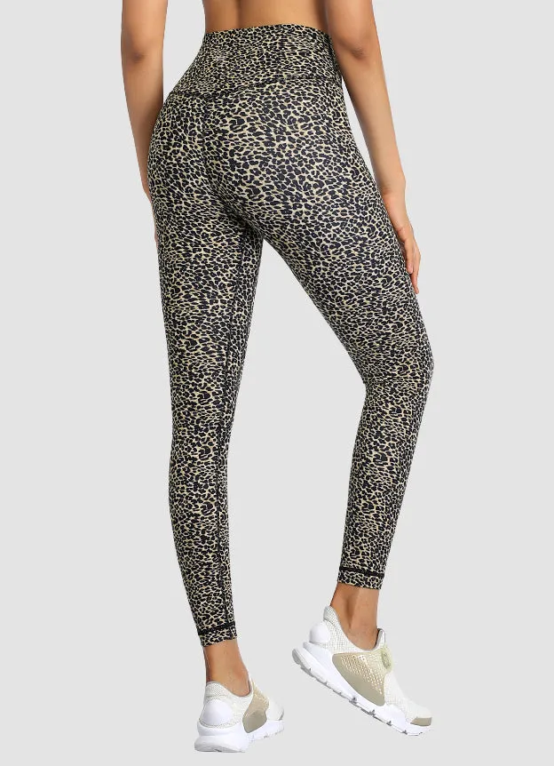 Newborn High Waist Yoga Leggings 25” — Leopard