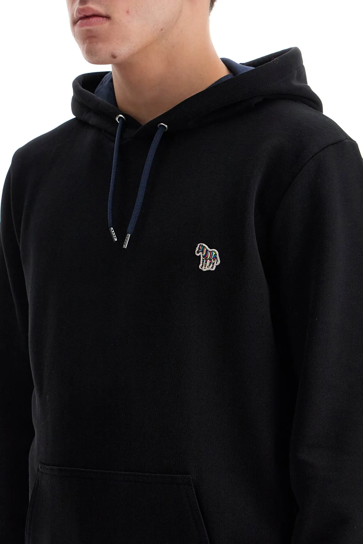 organic cotton hoodie with hood M2R 284S KZEBRA BLACK