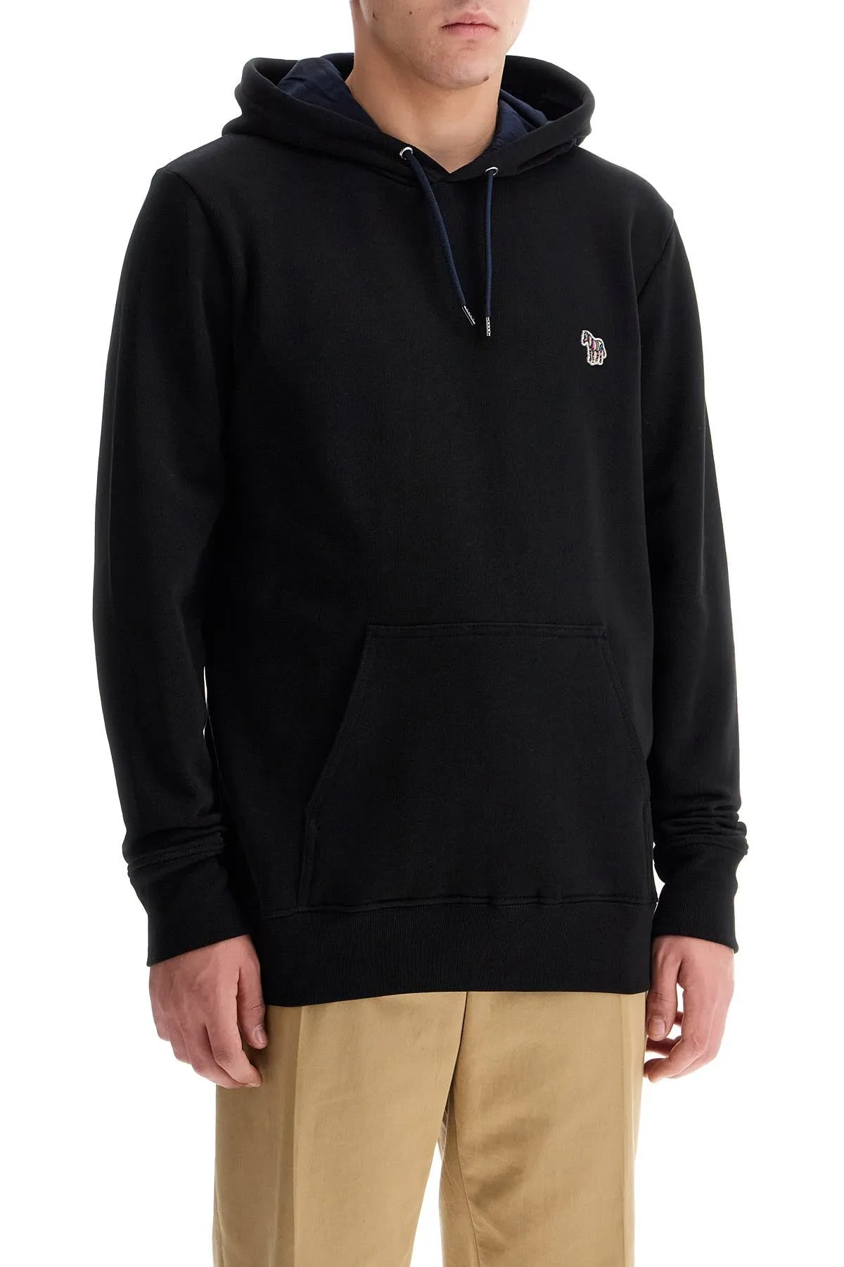 organic cotton hoodie with hood M2R 284S KZEBRA BLACK