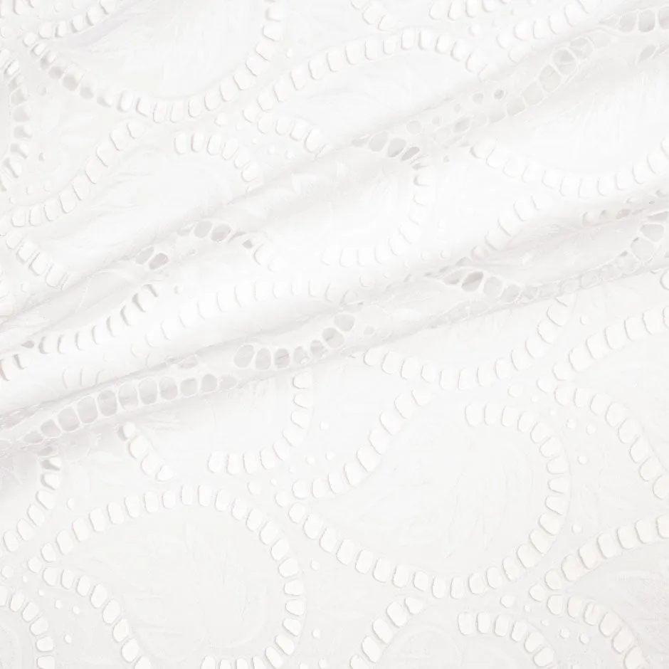 Paisley Open Work Pure Cotton Embroidery