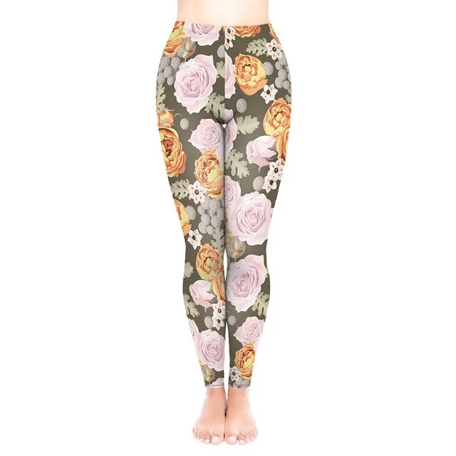 Pink Flowers Leggings