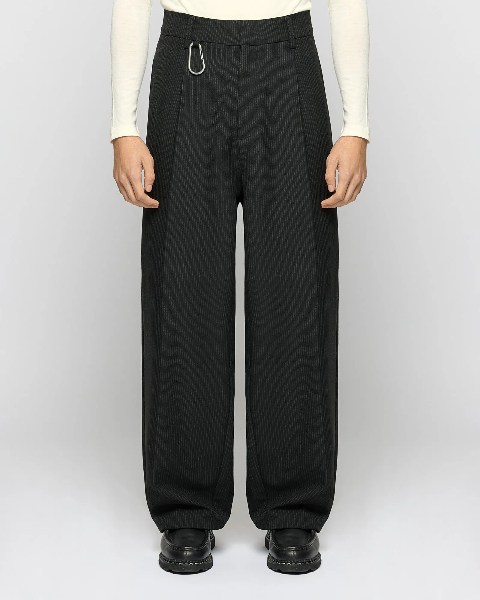 Pinstripe Baggy Tailored Pants