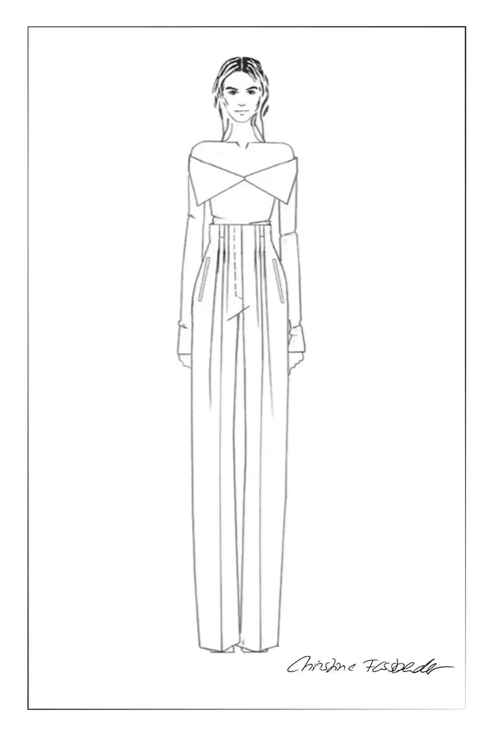 Pleated Wide Leg Trousers in Textured Suiting Fabric