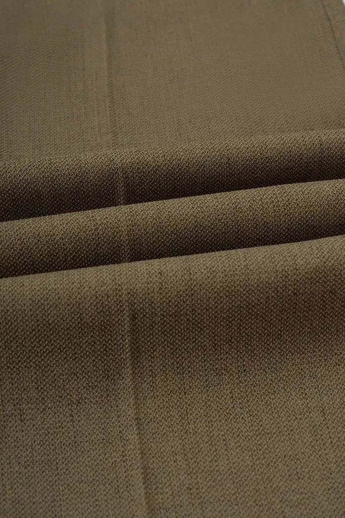 Pleated Wide Leg Trousers in Textured Suiting Fabric