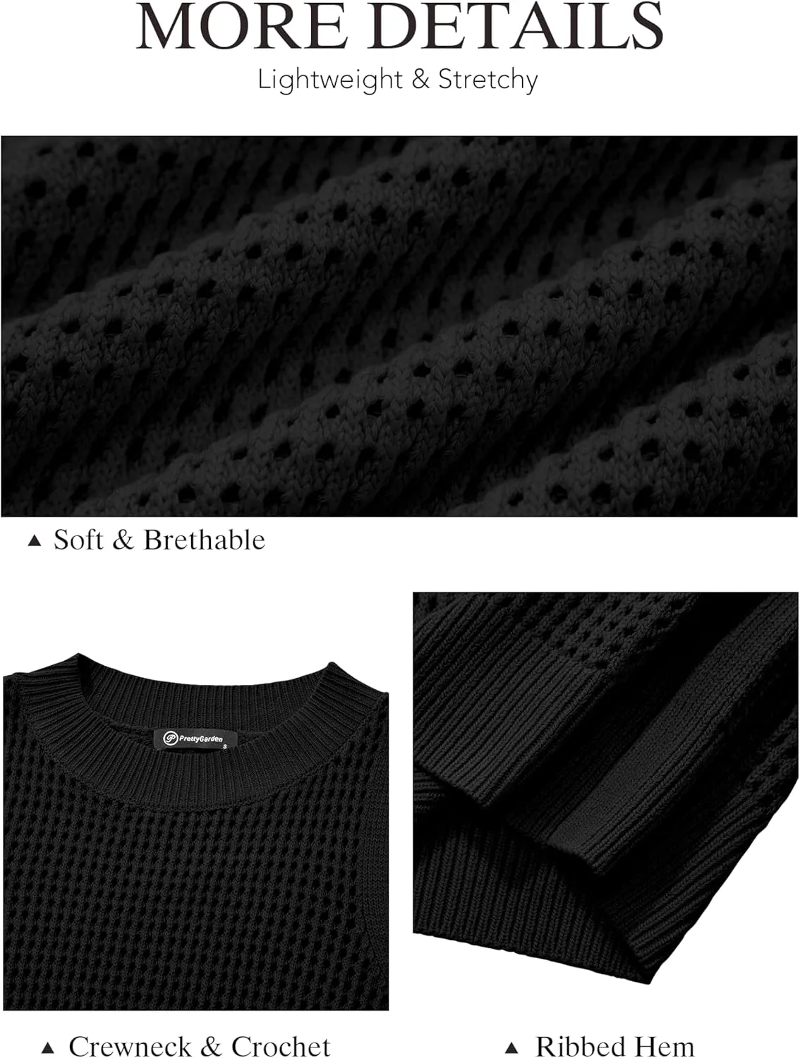 PRETTYGARDEN Summer Crochet Tank Tops for Women 2025 Casual Crewneck Hollow Out Loose Knit Sleeveless Sweater Vest Top Trendy