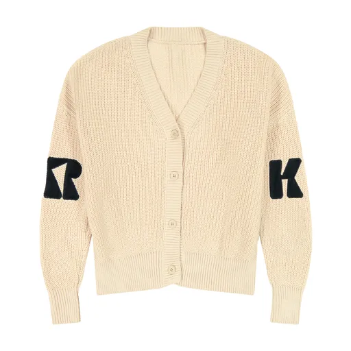 Retro Kid Cream Winter Knit Button Cardigan