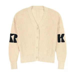 Retro Kid Cream Winter Knit Button Cardigan