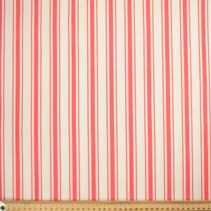 Ruby Red Collection #16 Cream & Pink Stripes Cotton Prints