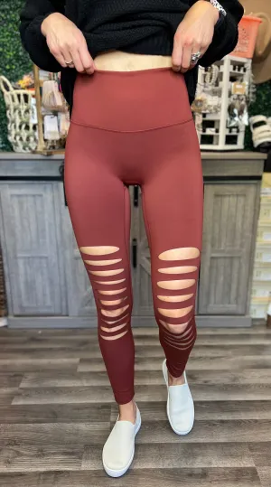 Rust Laser Cut Leggings