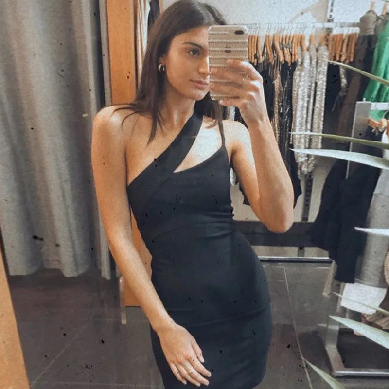 Sensual Solid Color Bodycon Off-Shoulder Dress