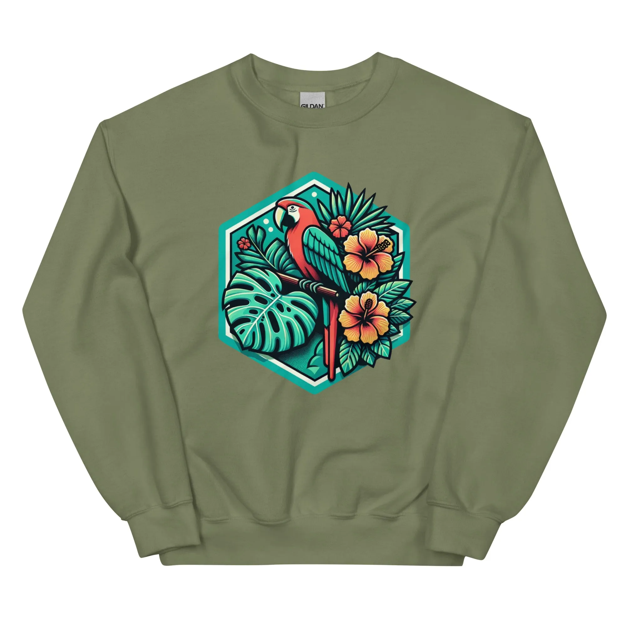 Shopijo’s Vibrant Parrot Unisex Sweatshirt