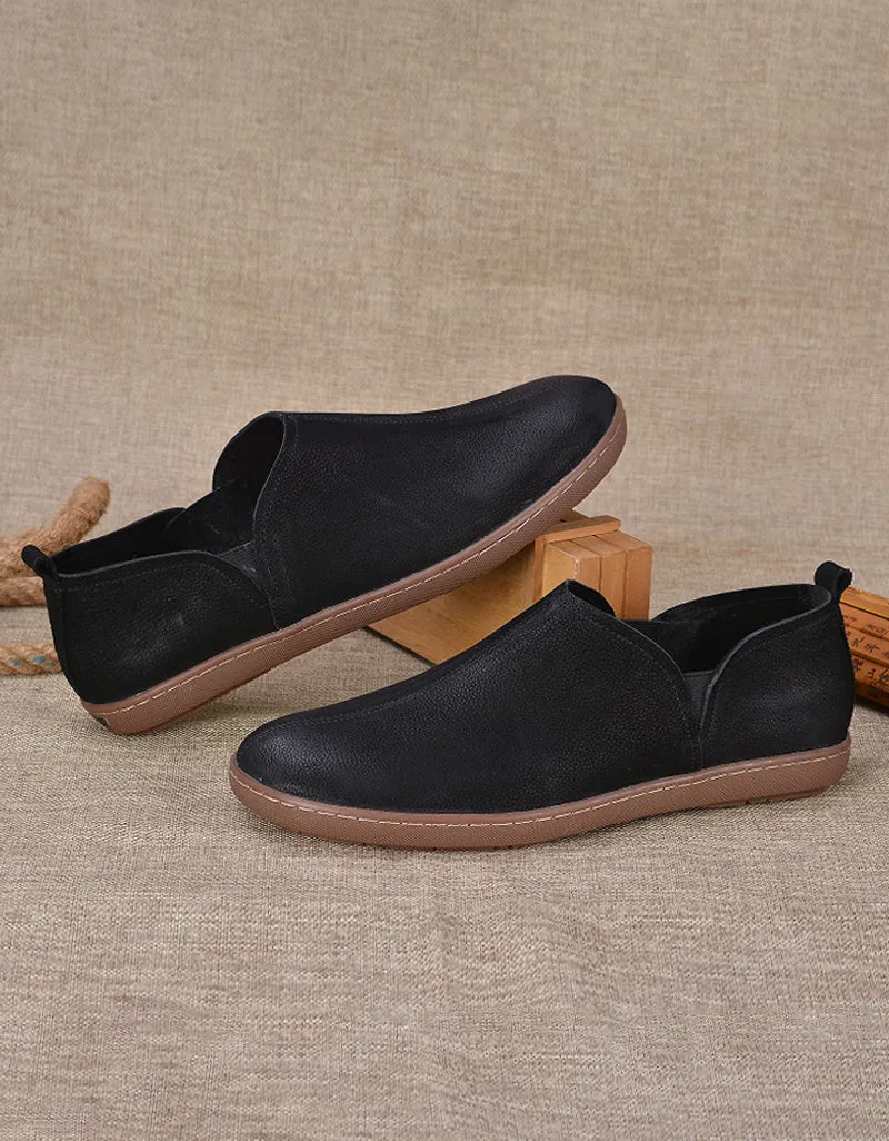 Soft Leather Comfortable Flat Shoes for Men