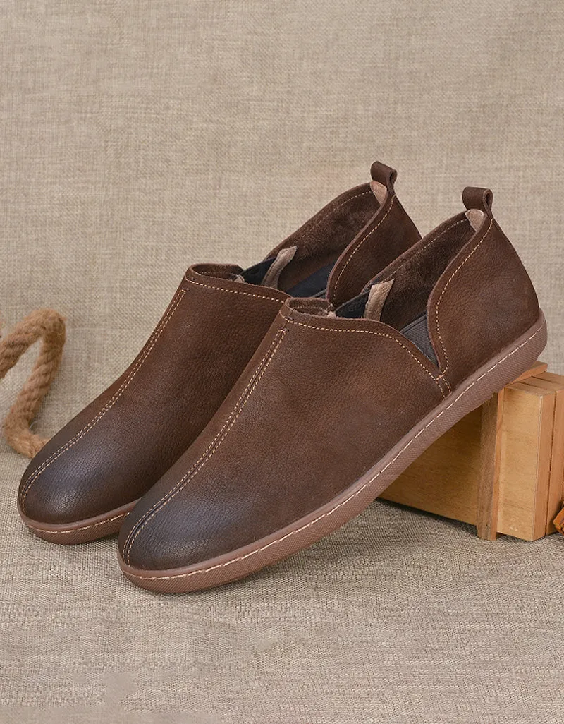 Soft Leather Comfortable Flat Shoes for Men