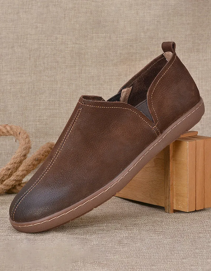 Soft Leather Comfortable Flat Shoes for Men