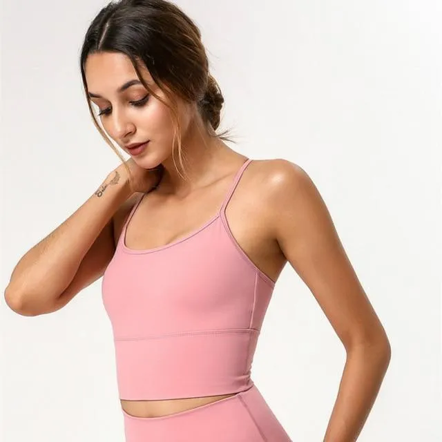 Soft Nylon Workout Fitness Bras Crop Tops Women