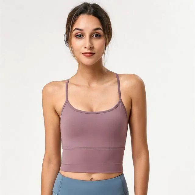 Soft Nylon Workout Fitness Bras Crop Tops Women