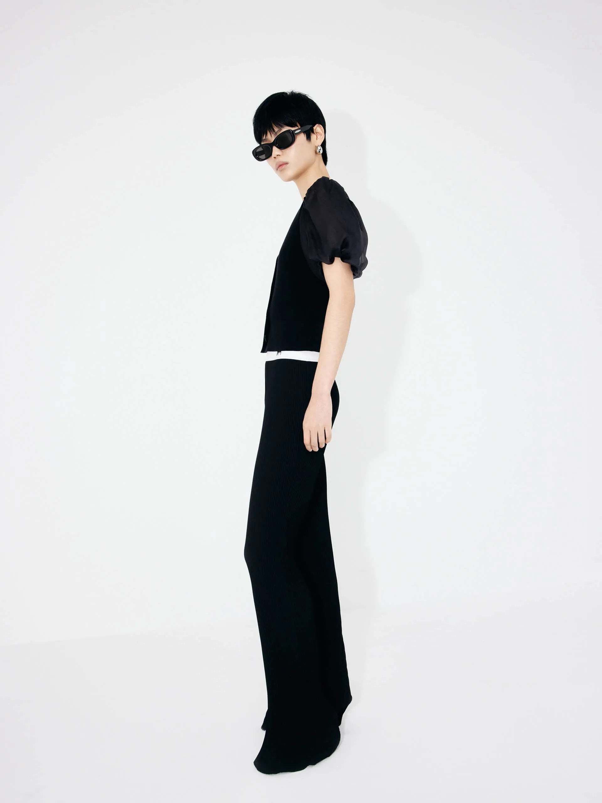 Structured Contrast Detail Pants