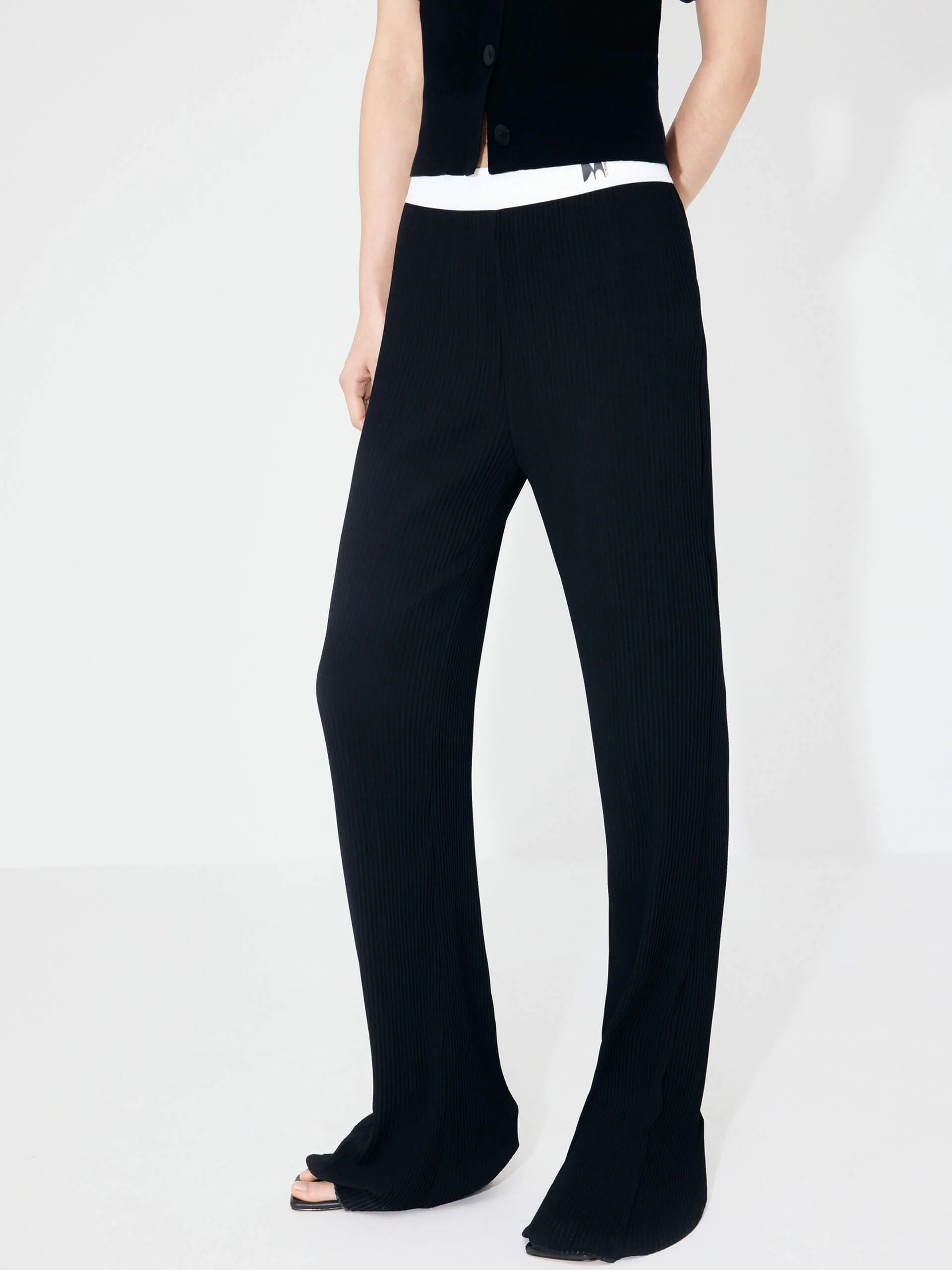 Structured Contrast Detail Pants