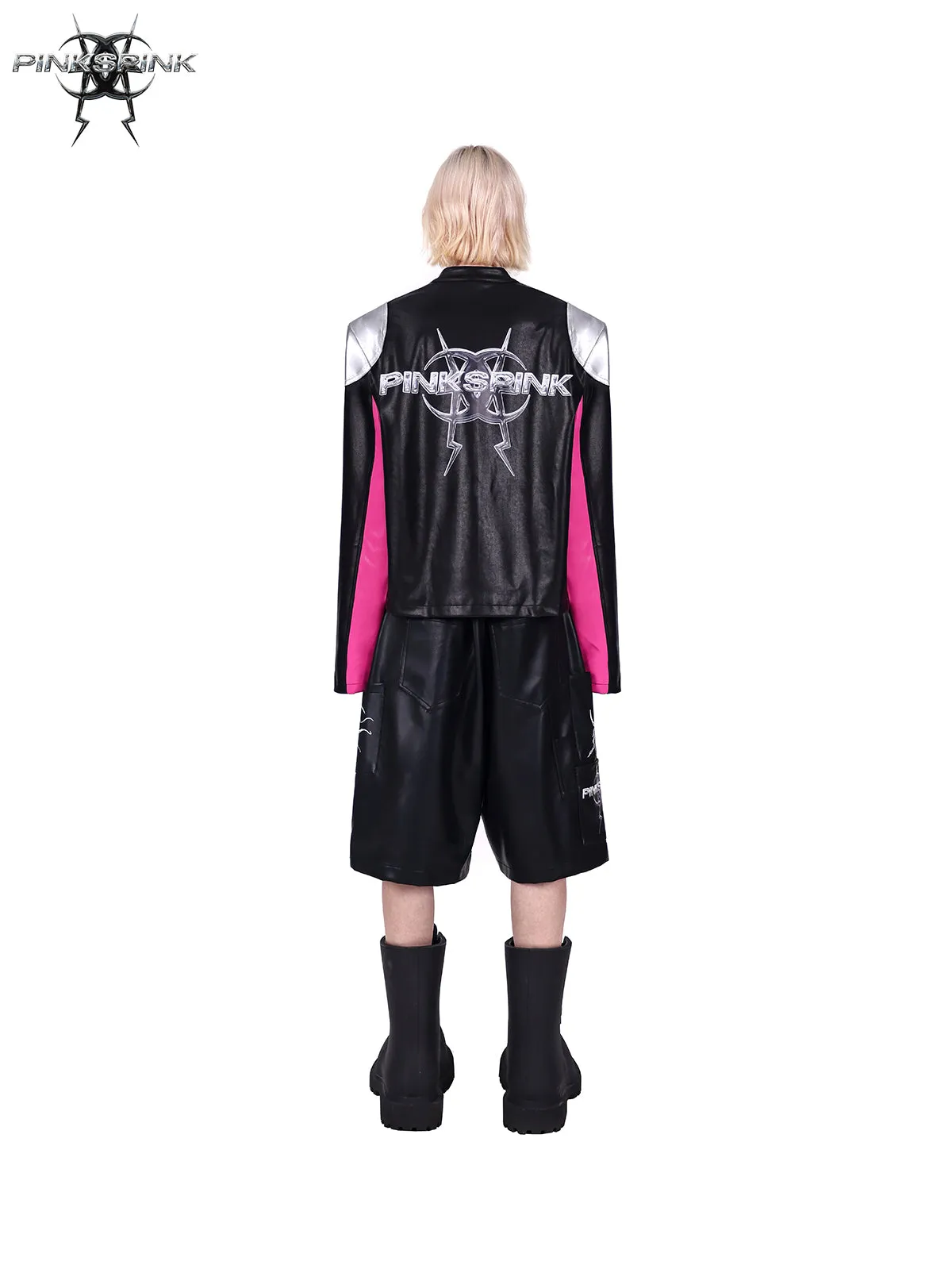 Structured Pocket Leather Half Pants
