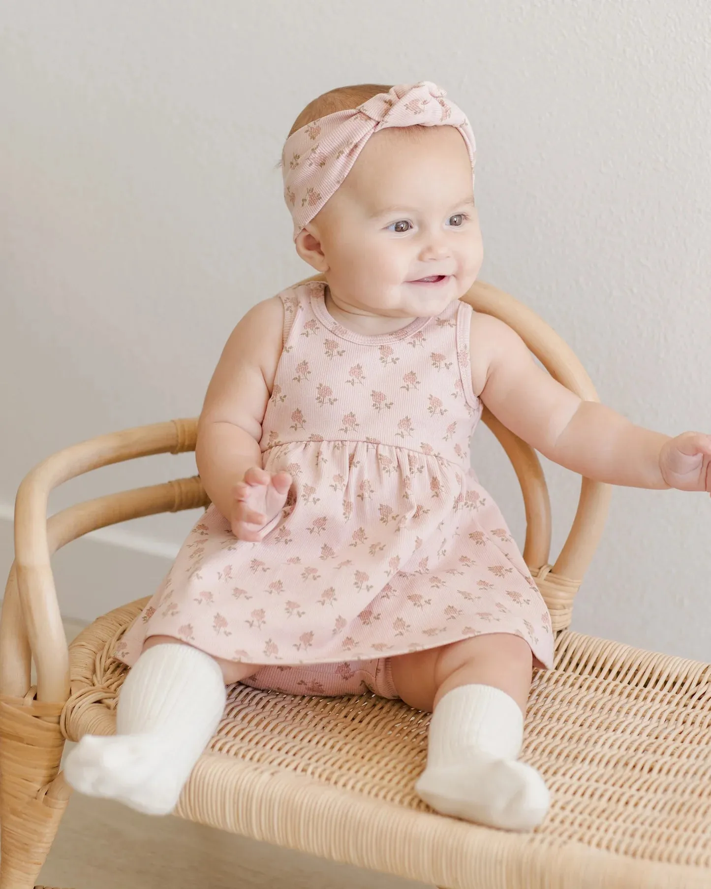 Tank Dress in Bubble Gum w/ Roses