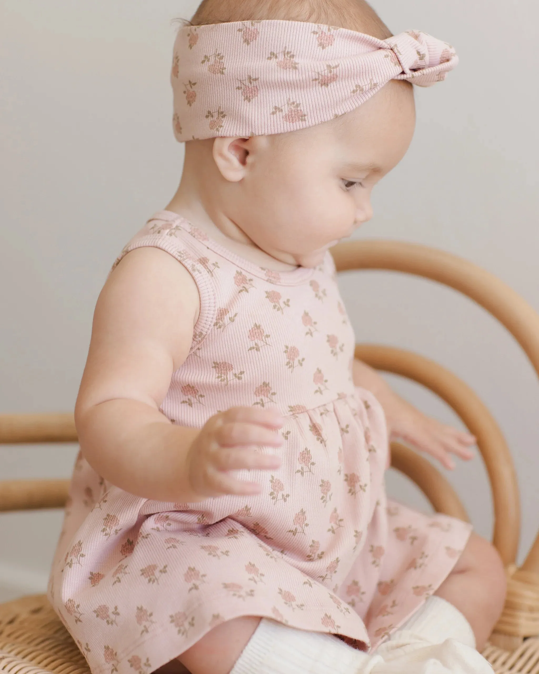 Tank Dress in Bubble Gum w/ Roses