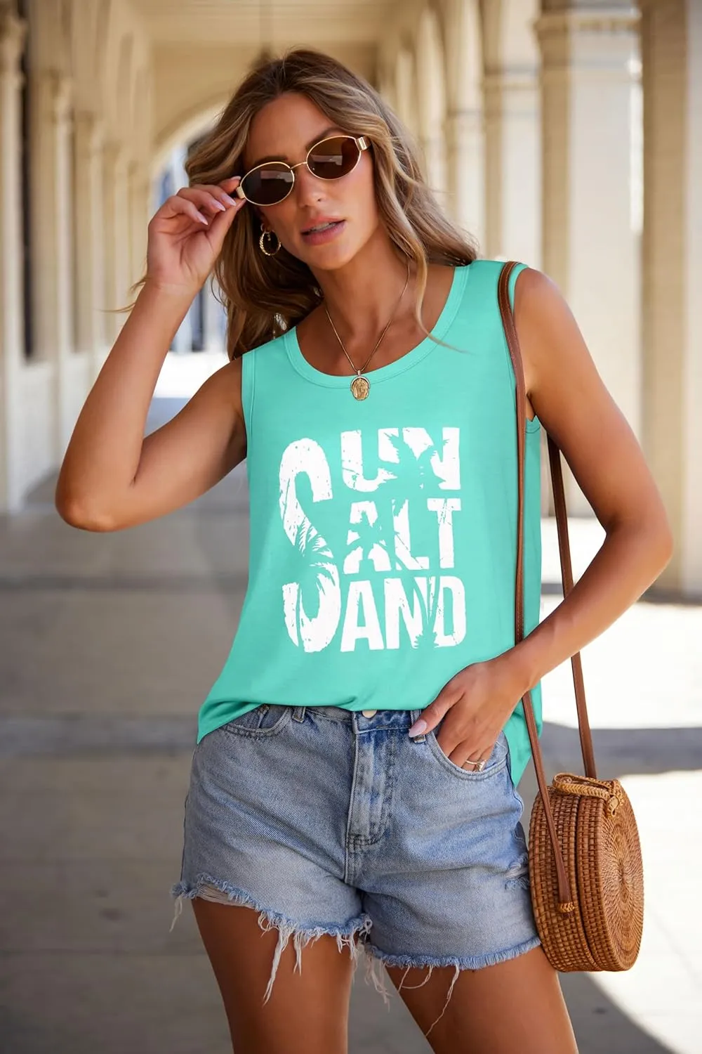 Tank Tops for Women Summer Sleeveless Casual Loose Fit Tunic Tops