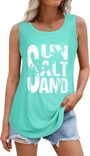 Tank Tops for Women Summer Sleeveless Casual Loose Fit Tunic Tops