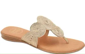 The Textile Swirl Thong Sandal in Platino