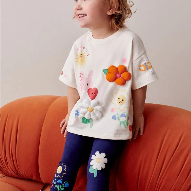 Toddler/Kid Girl's Cartoon Sunflowers Design Leggings
