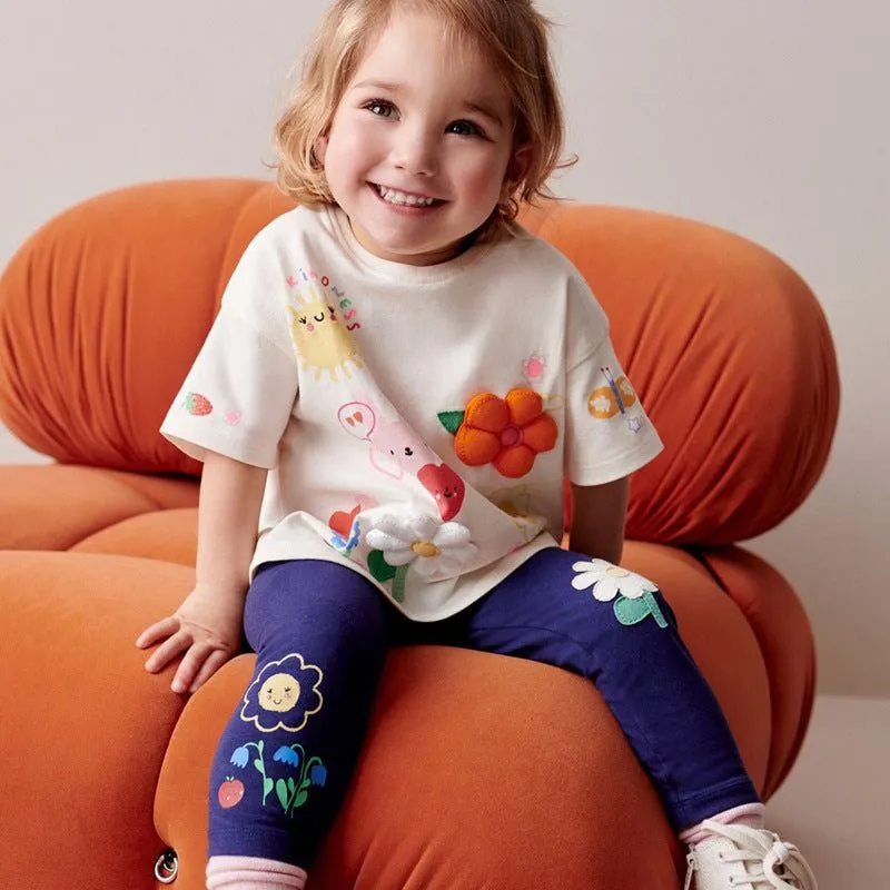 Toddler/Kid Girl's Cartoon Sunflowers Design Leggings