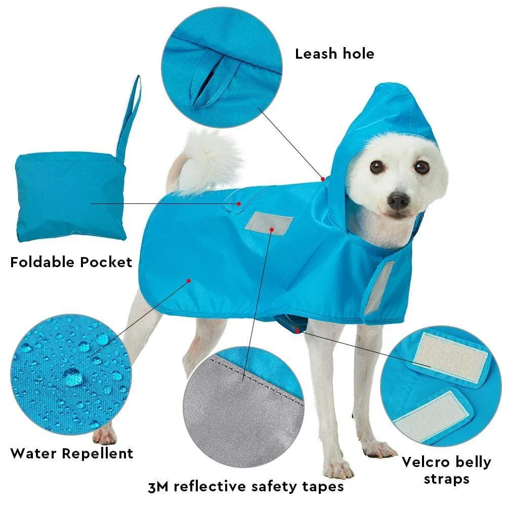 Water Repellent Reflective Dog Rain Poncho for Pets