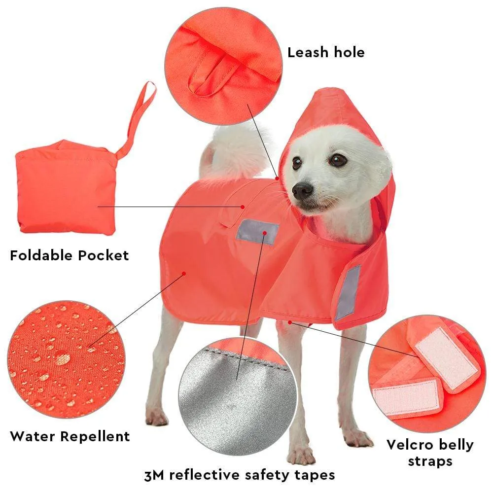 Water Repellent Reflective Dog Rain Poncho for Pets