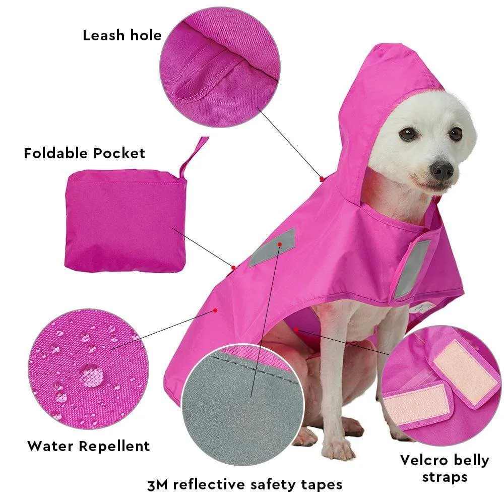 Water Repellent Reflective Dog Rain Poncho for Pets