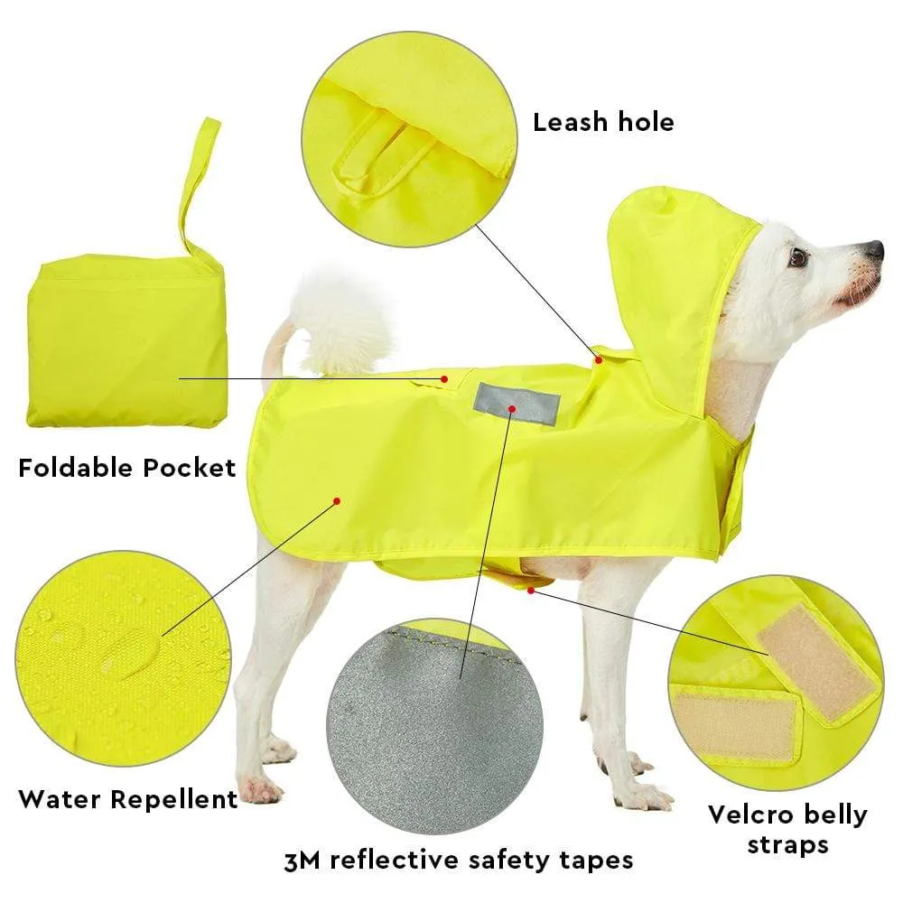 Water Repellent Reflective Dog Rain Poncho for Pets
