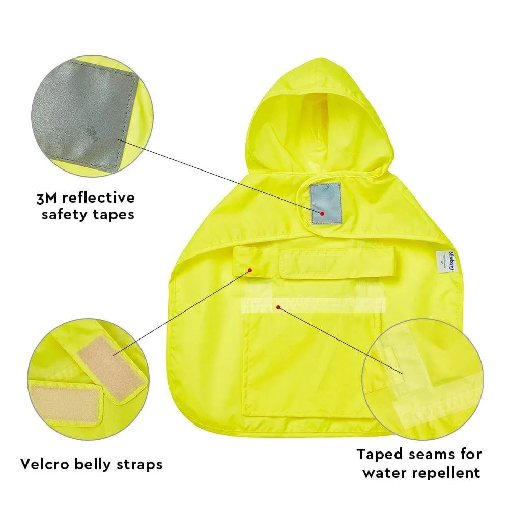 Water Repellent Reflective Dog Rain Poncho for Pets