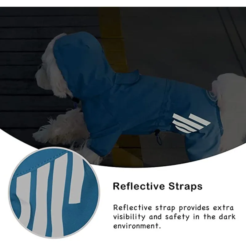 Waterproof Puppy Dog Raincoats With Hood With Leash Hole