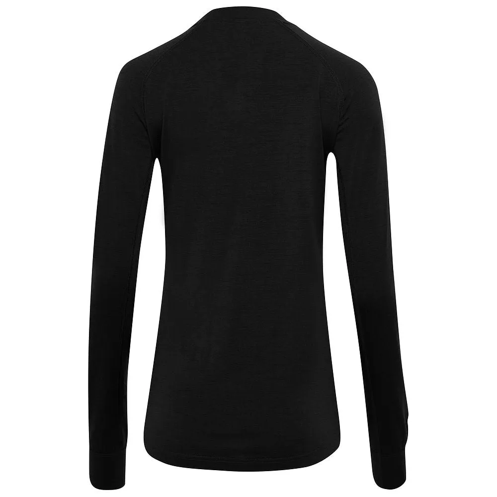 Womens 160 Merino Active Long Sleeve Crew (Black)